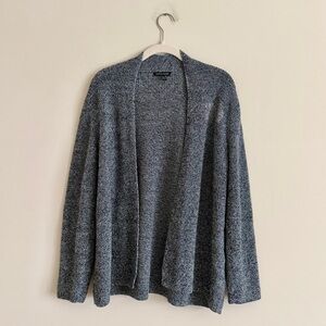Eileen Fisher Organic Cotton Open Front Cardigan Sweater Womens XS Gray Knit